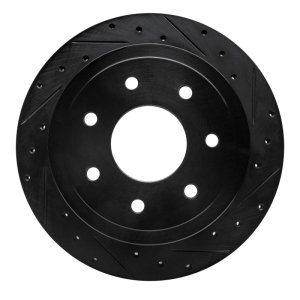 Ford F-150 Brake Rotor (1) - Rear Right - R1 Concepts - Drilled & Slotted - Black - `04-`11